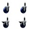 Service Caster 4'' Solid Poly Wheel Swivel 1-1/8'' Expanding Stem Caster Set 2 Brakes, 4PK SCC-EX20S414-SPUS-2-PLB-2-118 - alternate 1